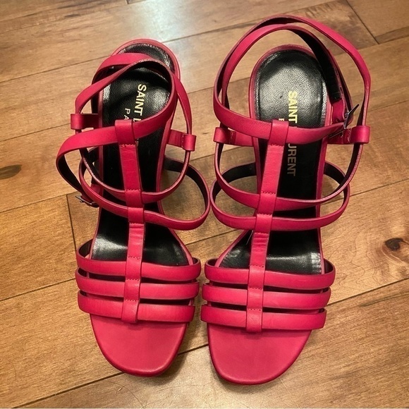 Yves Saint Laurent Bianca Platform Heels Sandals in Bright Pink Fuchsia • EU 37 - Picture 2 of 11